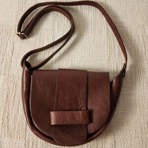 Italy Handmade Brown Leather Crossbody Bag Handbag Purse